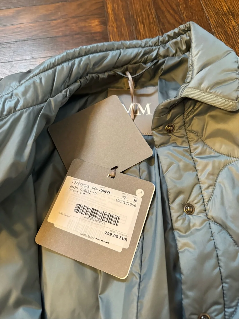 MAX MARA Quilted Lightweight Women's Jacket in Light Gray/Blue